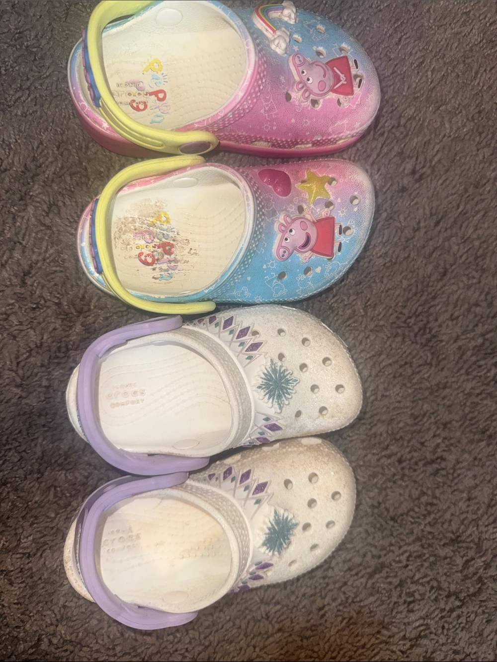 Frozen & Peppa Pig Crocs - size 7 -Both pair sold together